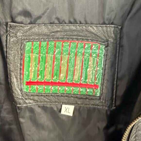 ELITE Black Genuine Leather Zip Up Collared Classic Y2K Jacket Men's XL Vintage - Picture 8 of 13